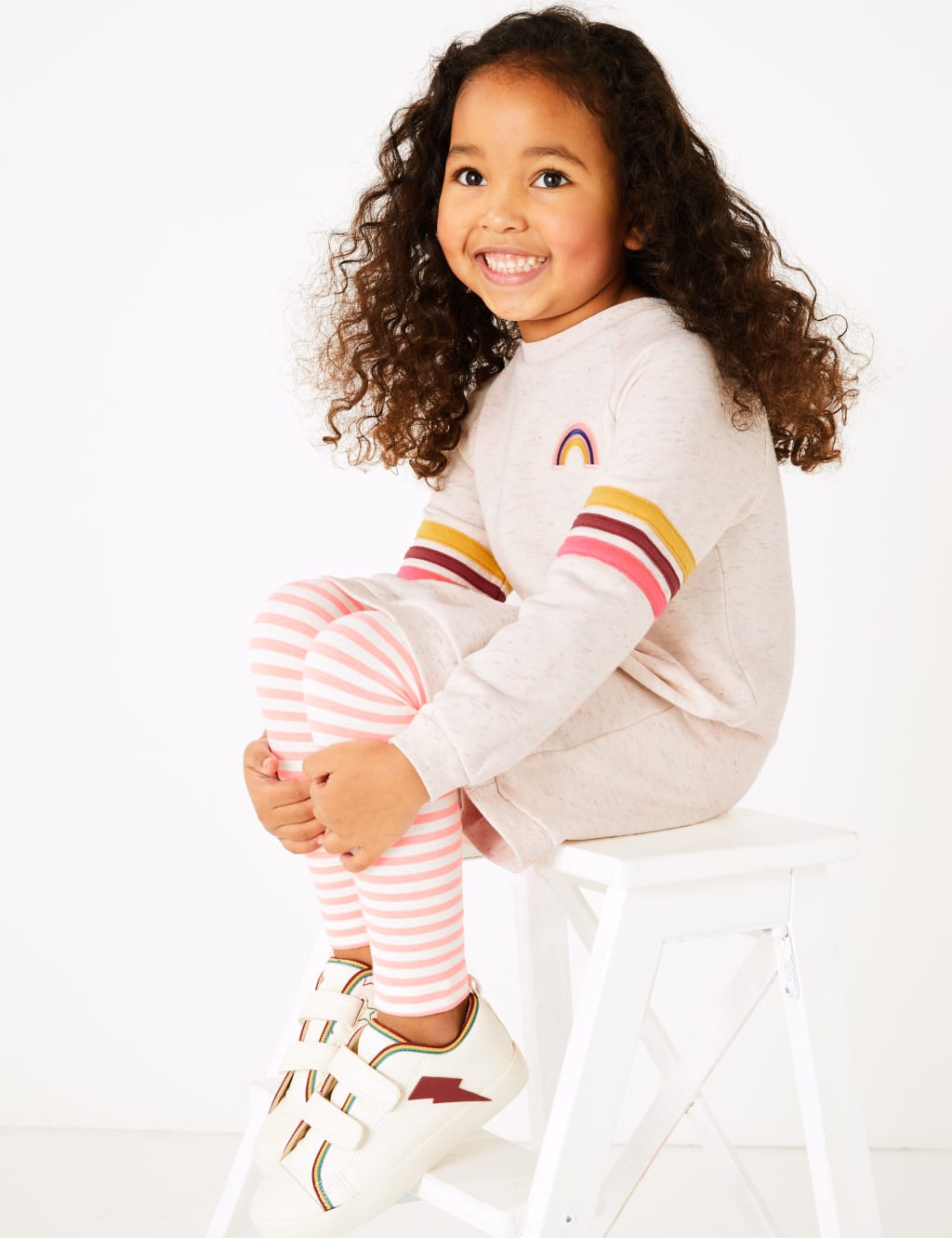 Embroidered Rainbow Badge Sweat Dress (2-7 Years) 1 of 4