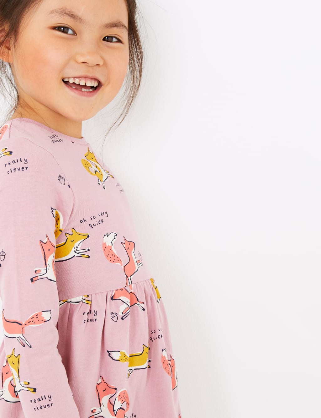 Pure Cotton Fox Print Dress (3 Months - 7 Years) 3 of 4