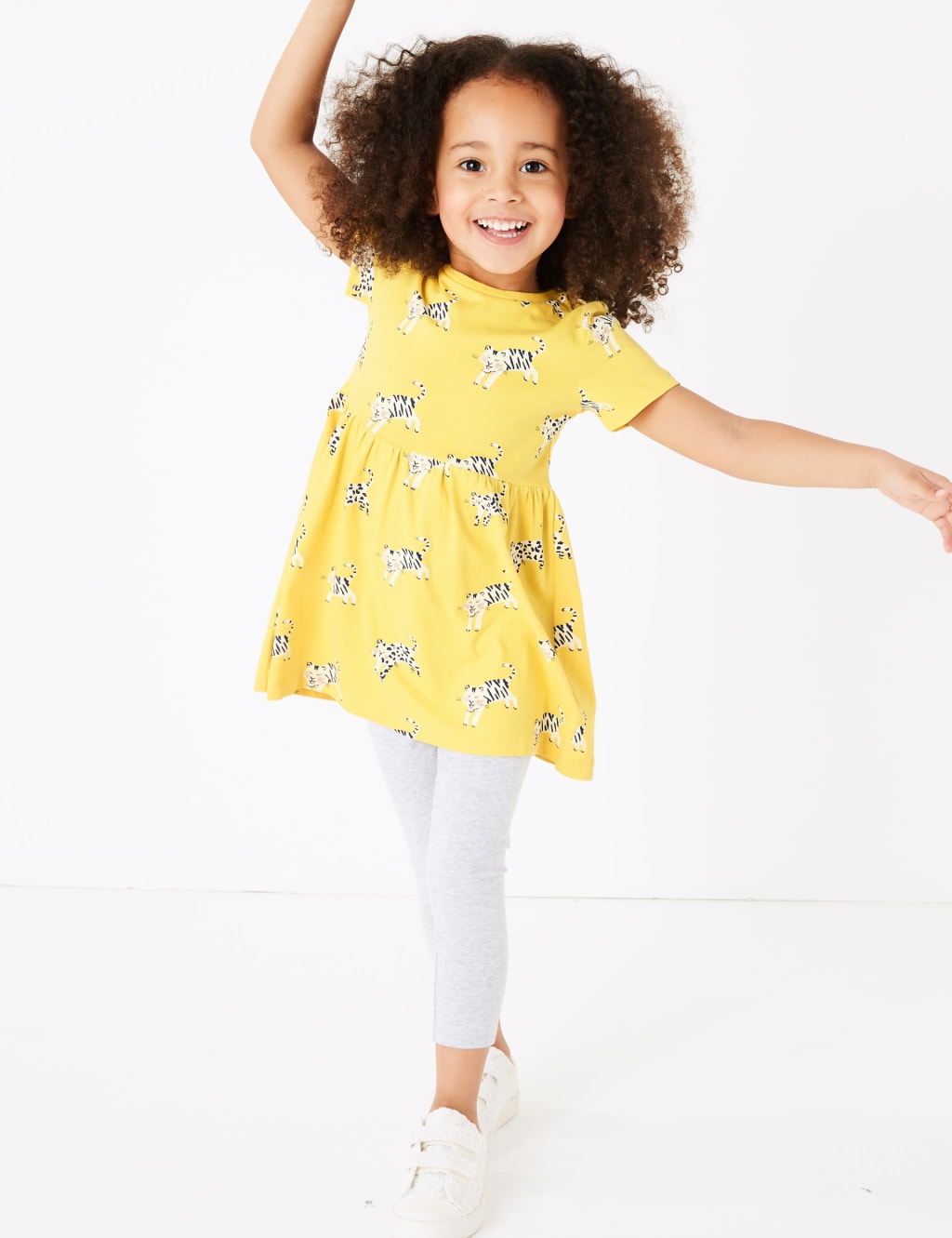 Cotton Tiger Print Dress (2-7 Yrs) 1 of 4