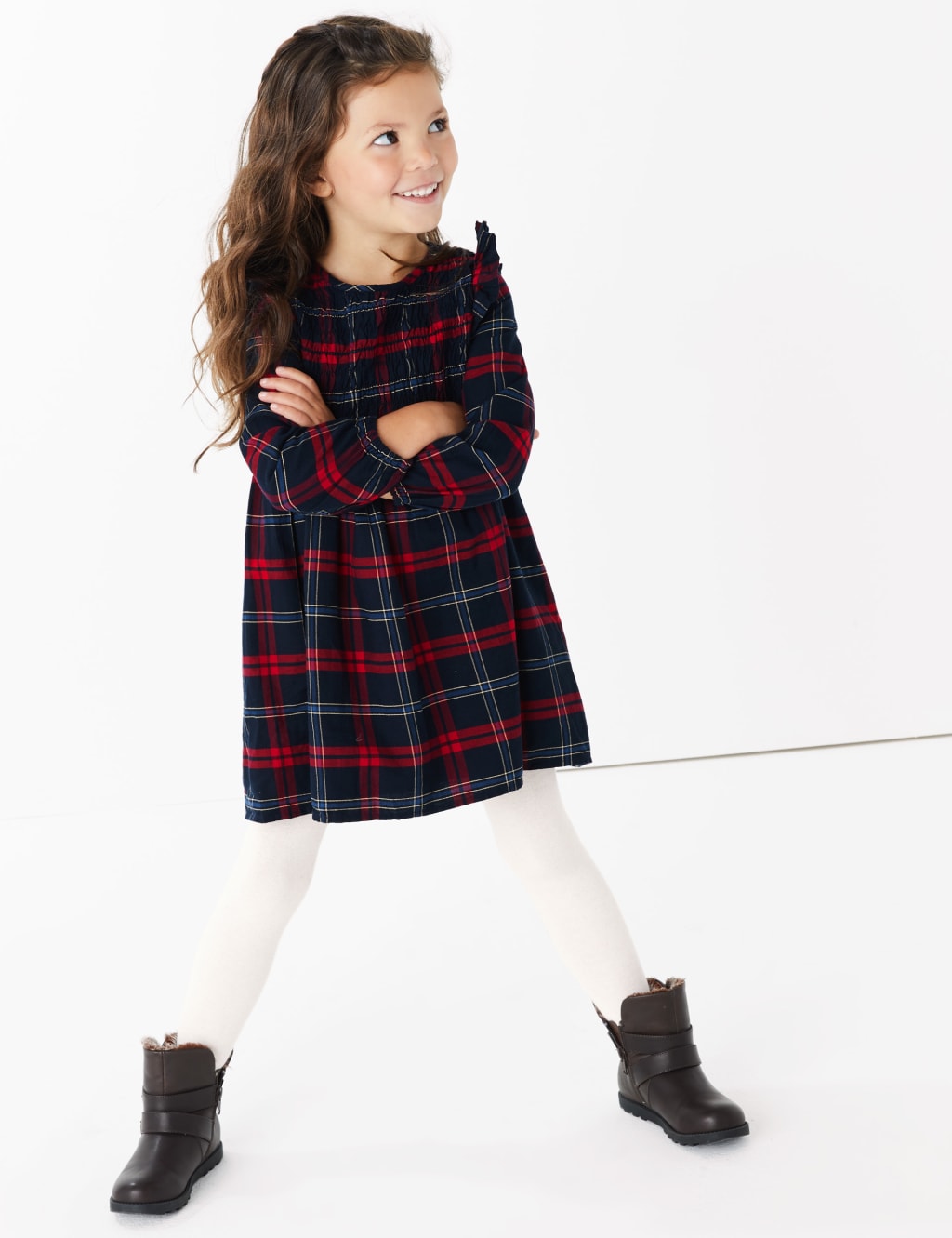 M and s tartan dress clearance
