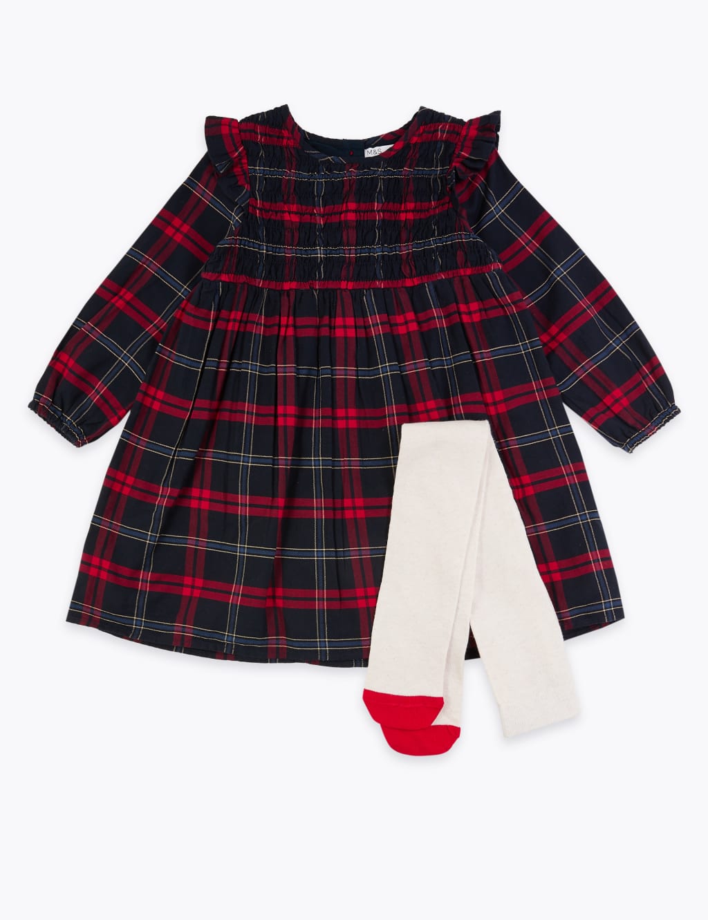 Checked Dress TIghts Outfit 3 Mths 7 Yrs M S