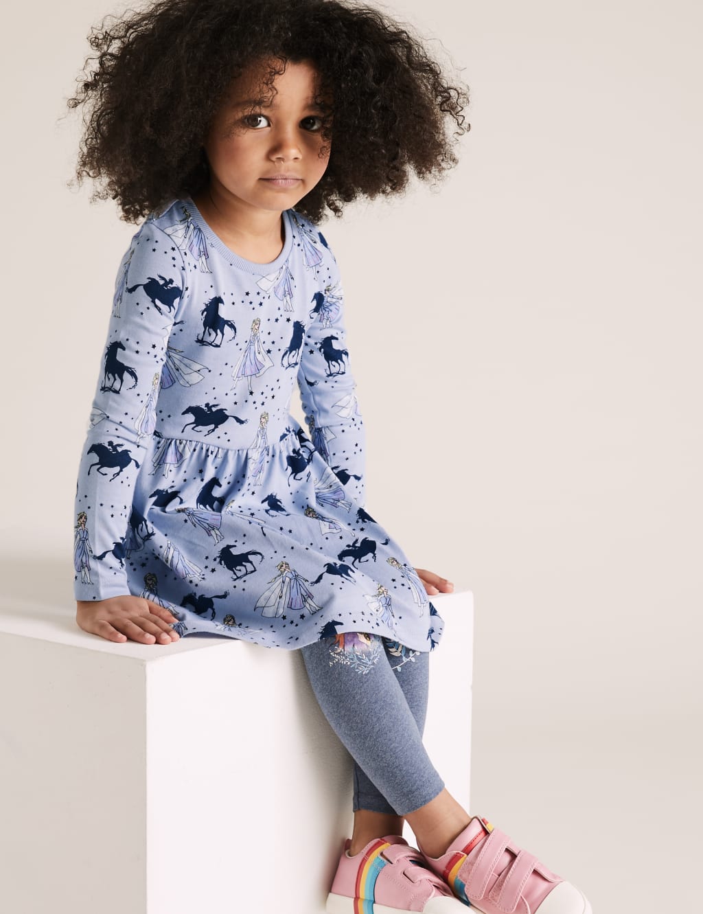 Pure Cotton Disney Frozen Print Dress 2 10 Yrs M S