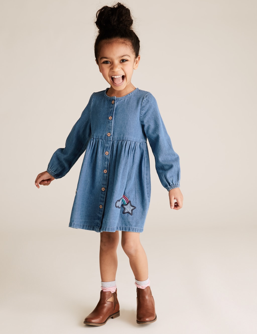 Denim Unicorn Applique Dress 2 7 Yrs M S