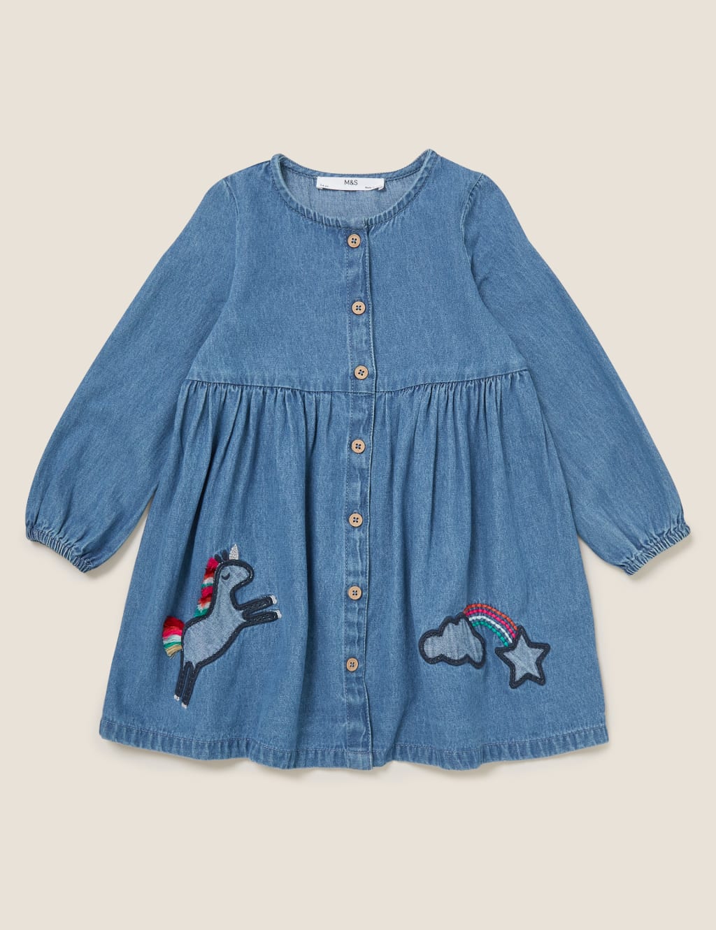 Denim Unicorn Applique Dress 2 7 Yrs M S