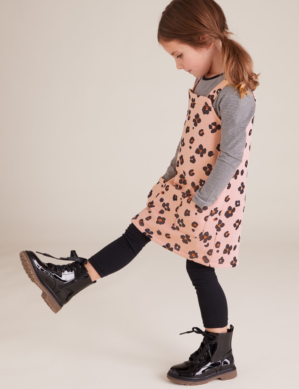 Leopard print pinafore top