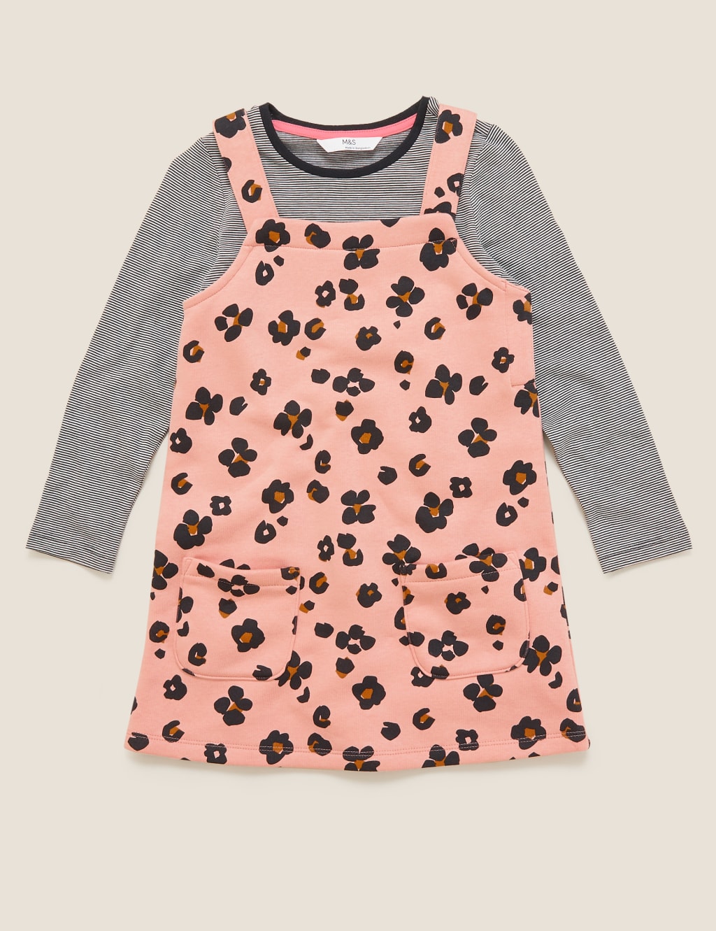 2 Piece Cotton Leopard Print Pinafore 2 of 4