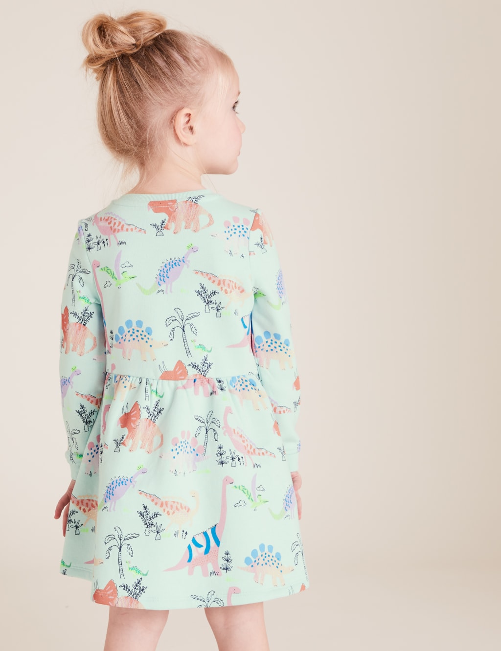 Cotton Dinosaur Print Dress (2-7 Yrs) 4 of 4