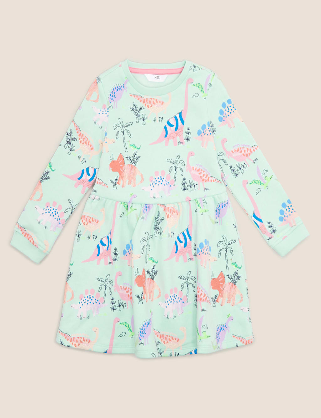 Cotton Dinosaur Print Dress (2-7 Yrs) 2 of 4