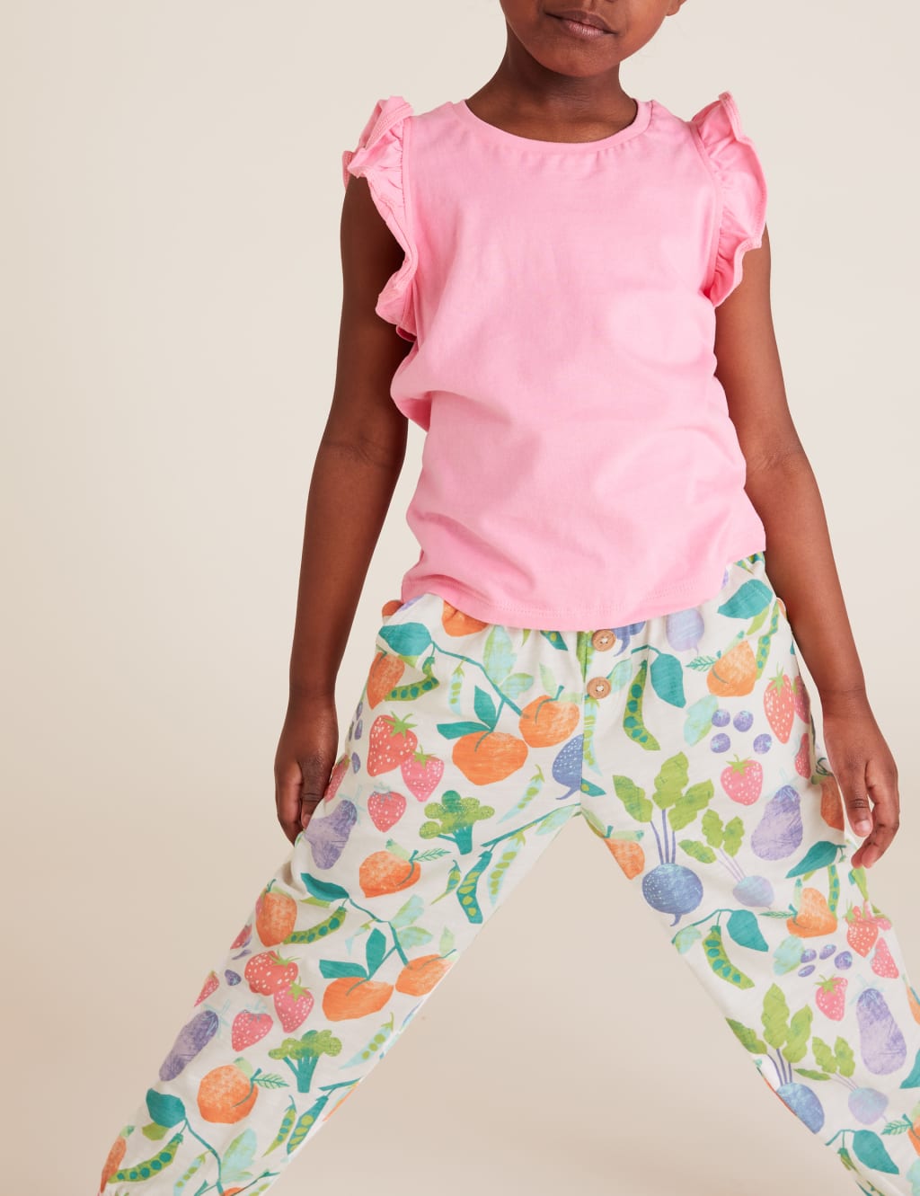 Pure Cotton Fruit Print Trousers (2-7 Yrs) 5 of 5