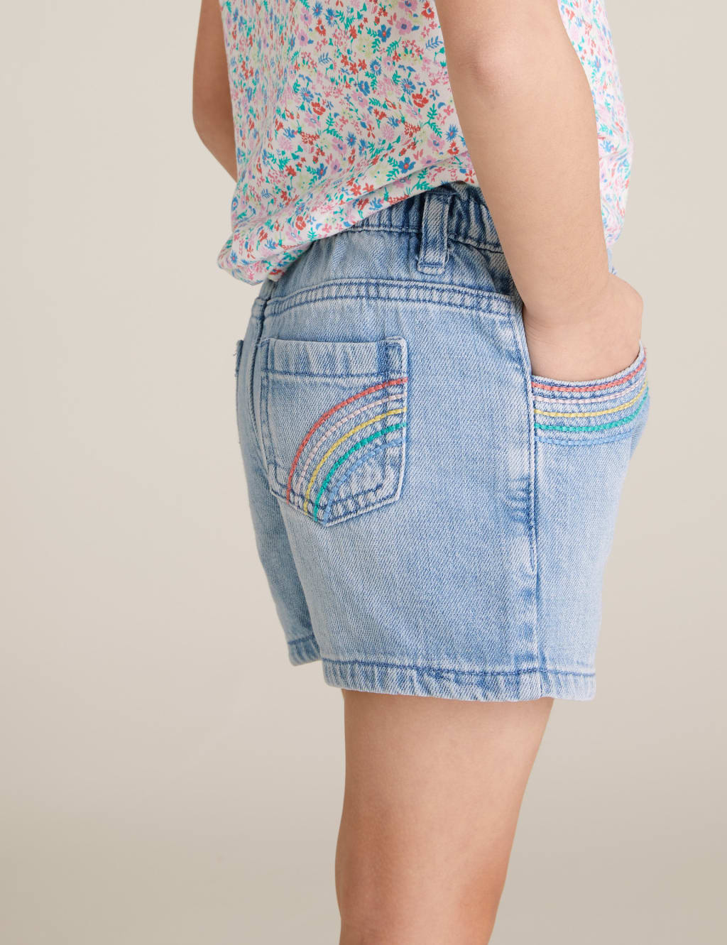 Rainbow jean shorts new arrivals