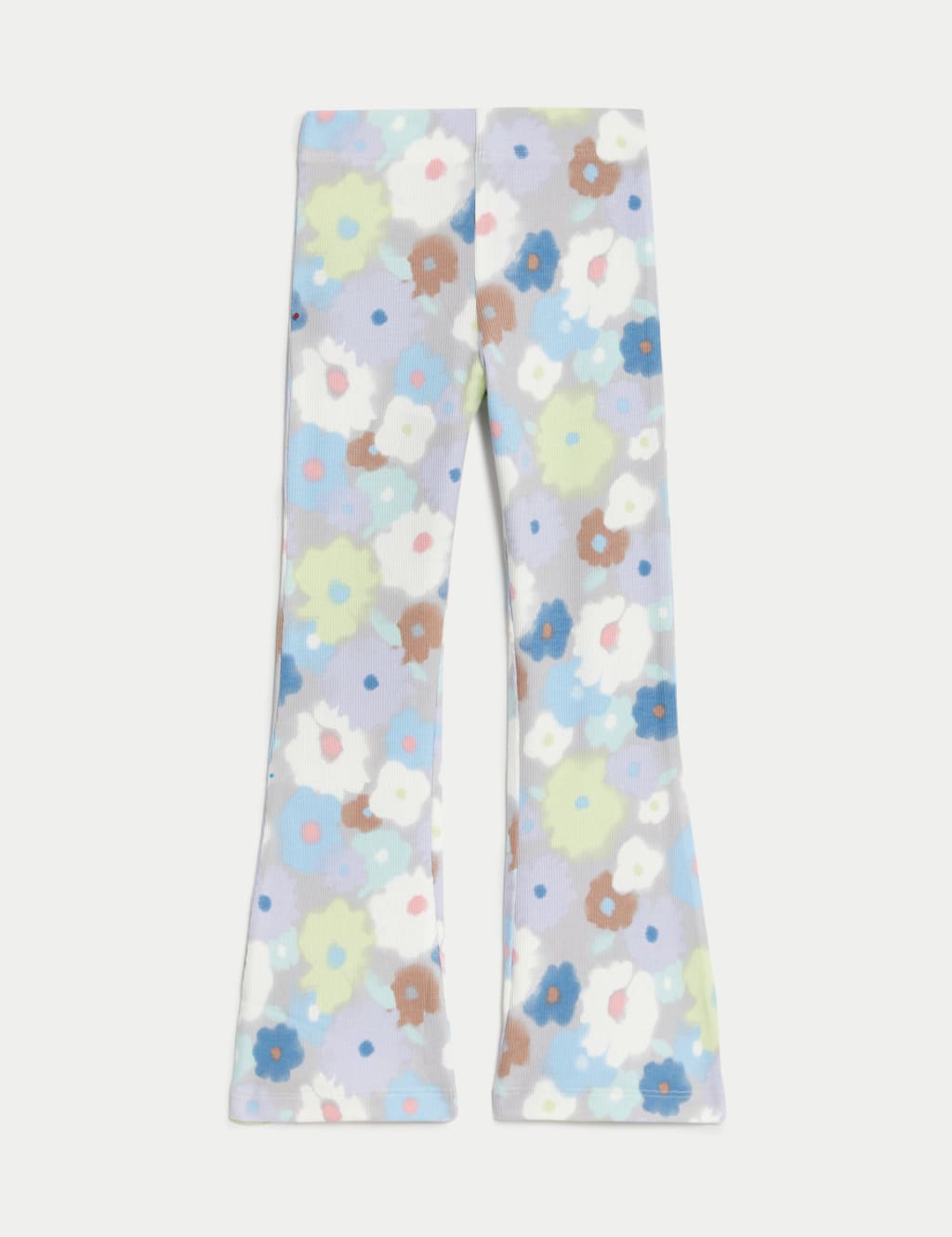 Cotton Rich Ribbed Floral Flared Leggings (2-8 Yrs) 2 of 5