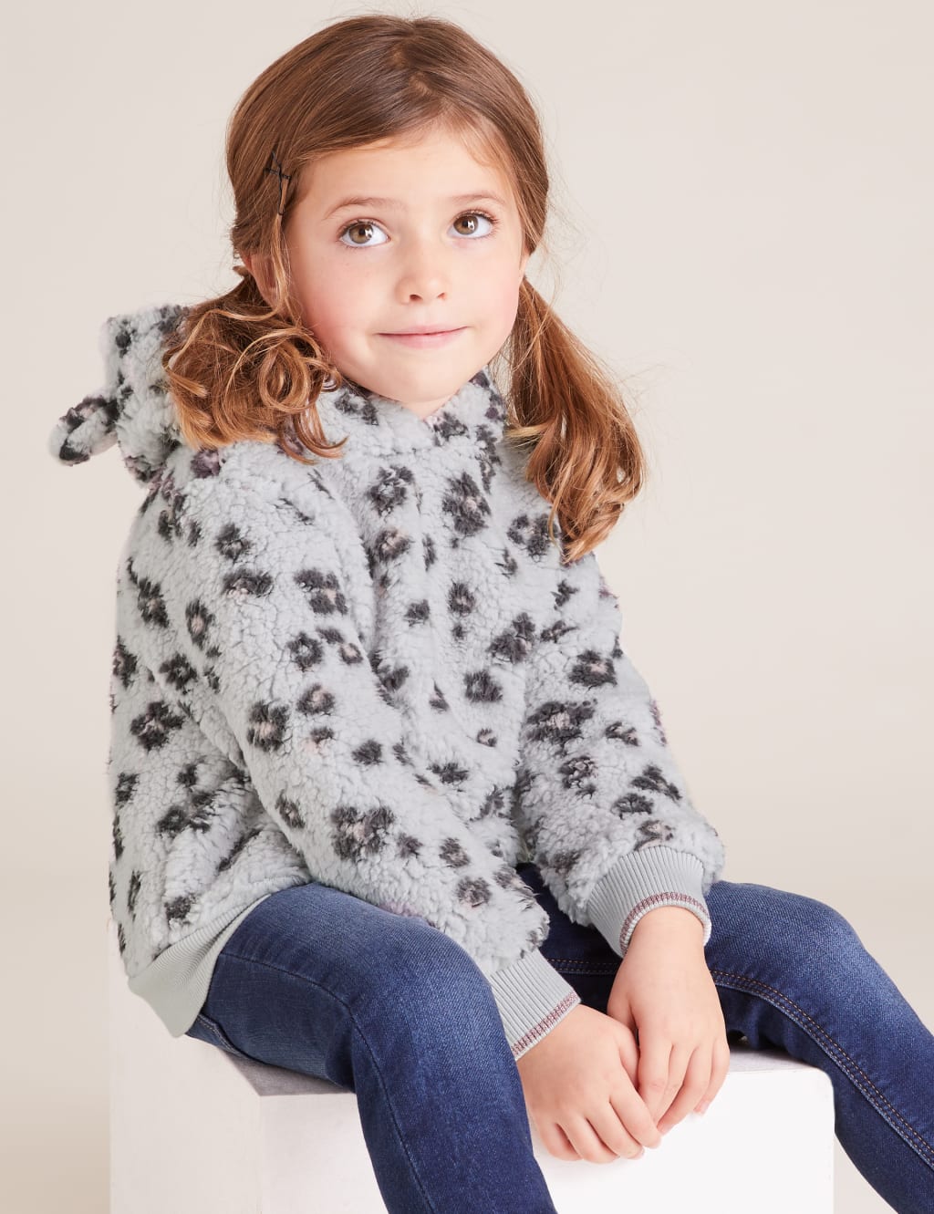 Leopard print fleece hoodie hot sale