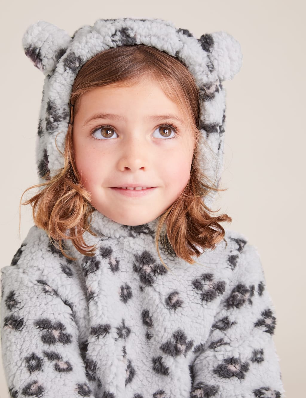 Leopard Print Fleece Hoodie M S