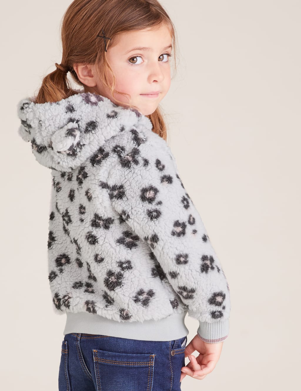Leopard print fleece hoodie outlet
