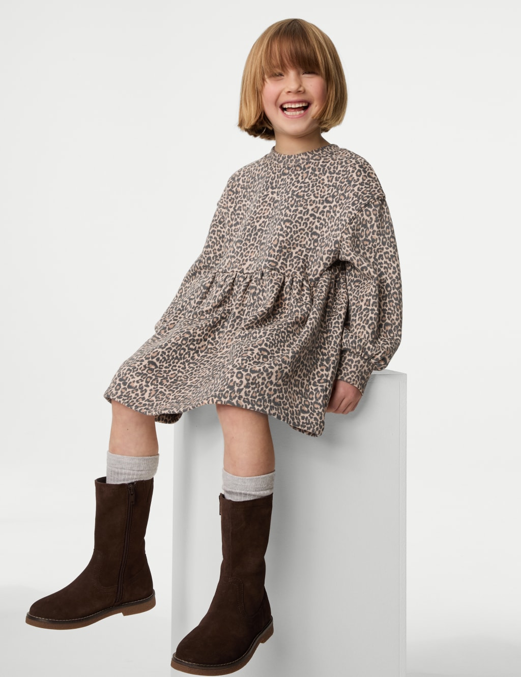 Leopard print jumper dress best sale