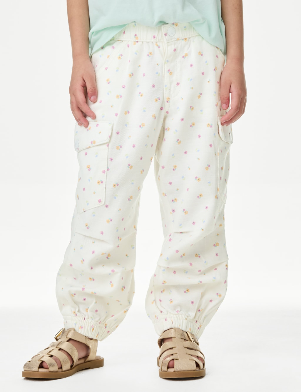 Cotton Rich Ditsy Floral Parachute Trousers (2-8 Yrs) 4 of 5