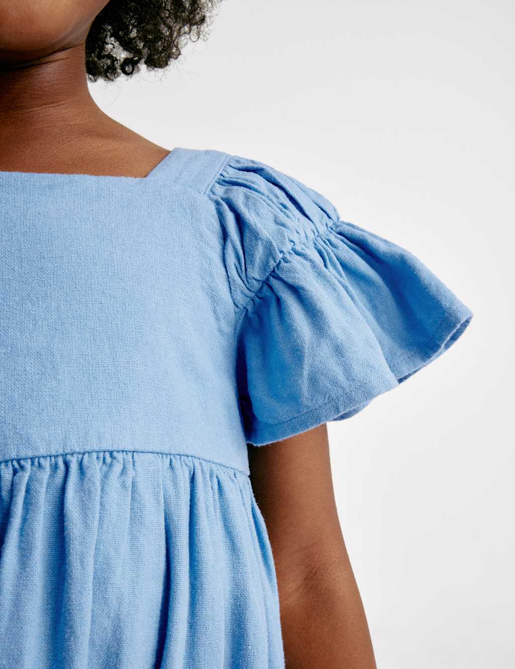 Linen Rich Frill Sleeve Woven Dress (2-8 Yrs) 5 of 7