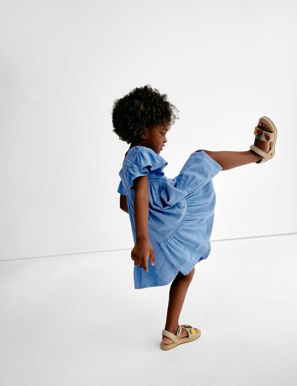 Linen Rich Frill Sleeve Woven Dress (2-8 Yrs) 7 of 7