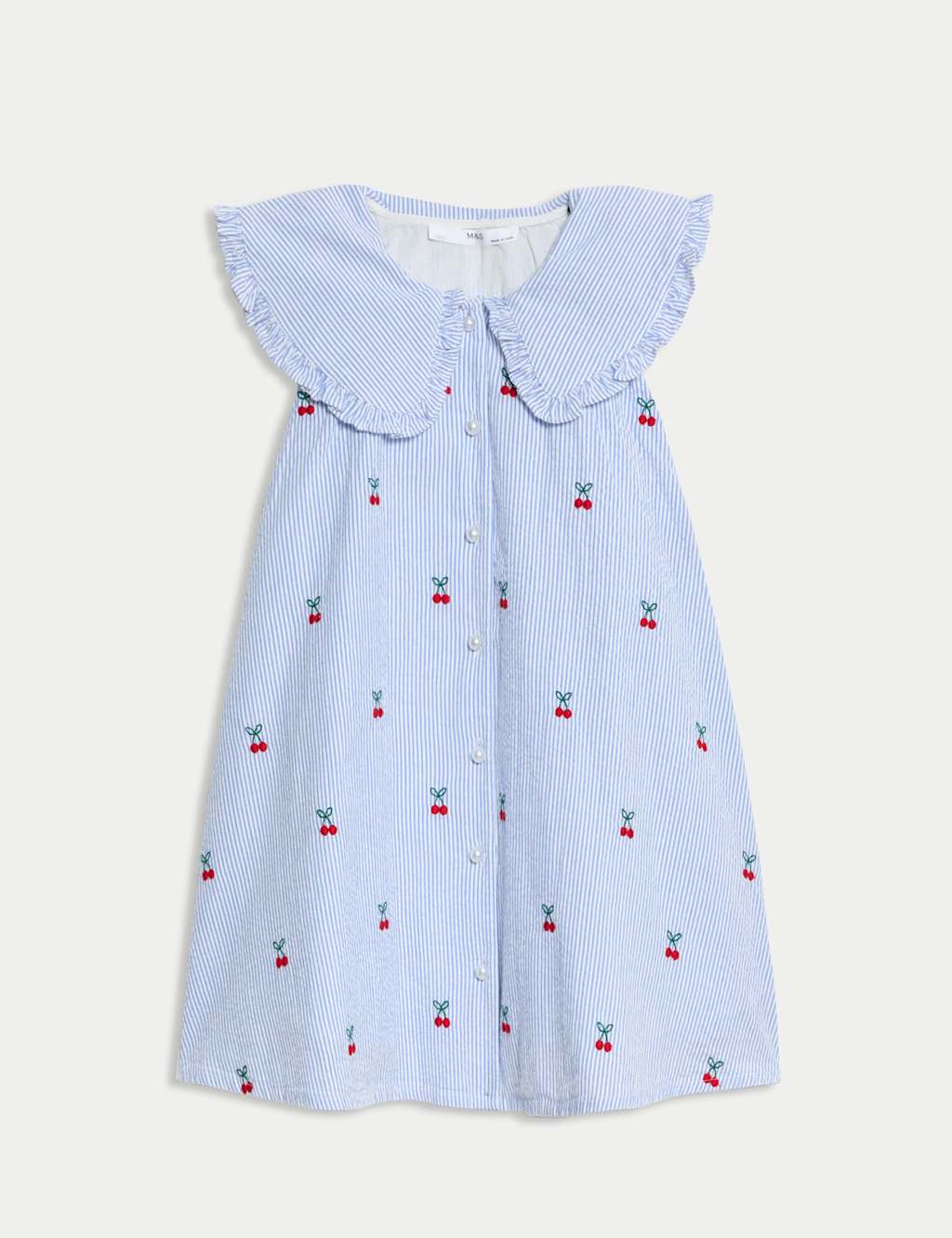 Pure Cotton Cherry Embroidered Dress (2-8 Yrs) 2 of 2