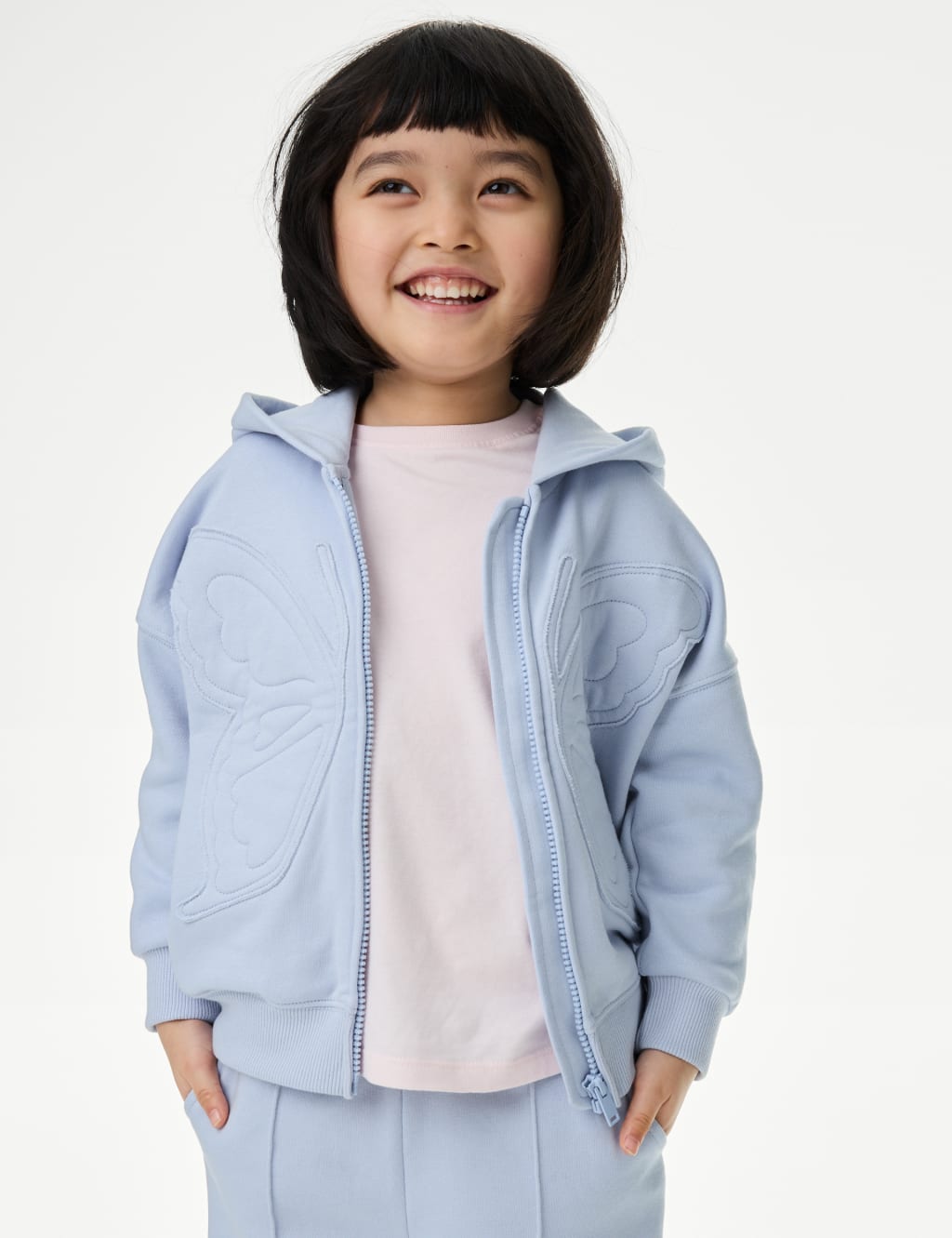 2pc Cotton Rich Butterfly Hoodie Tracksuit (2-8 Yrs) 4 of 6