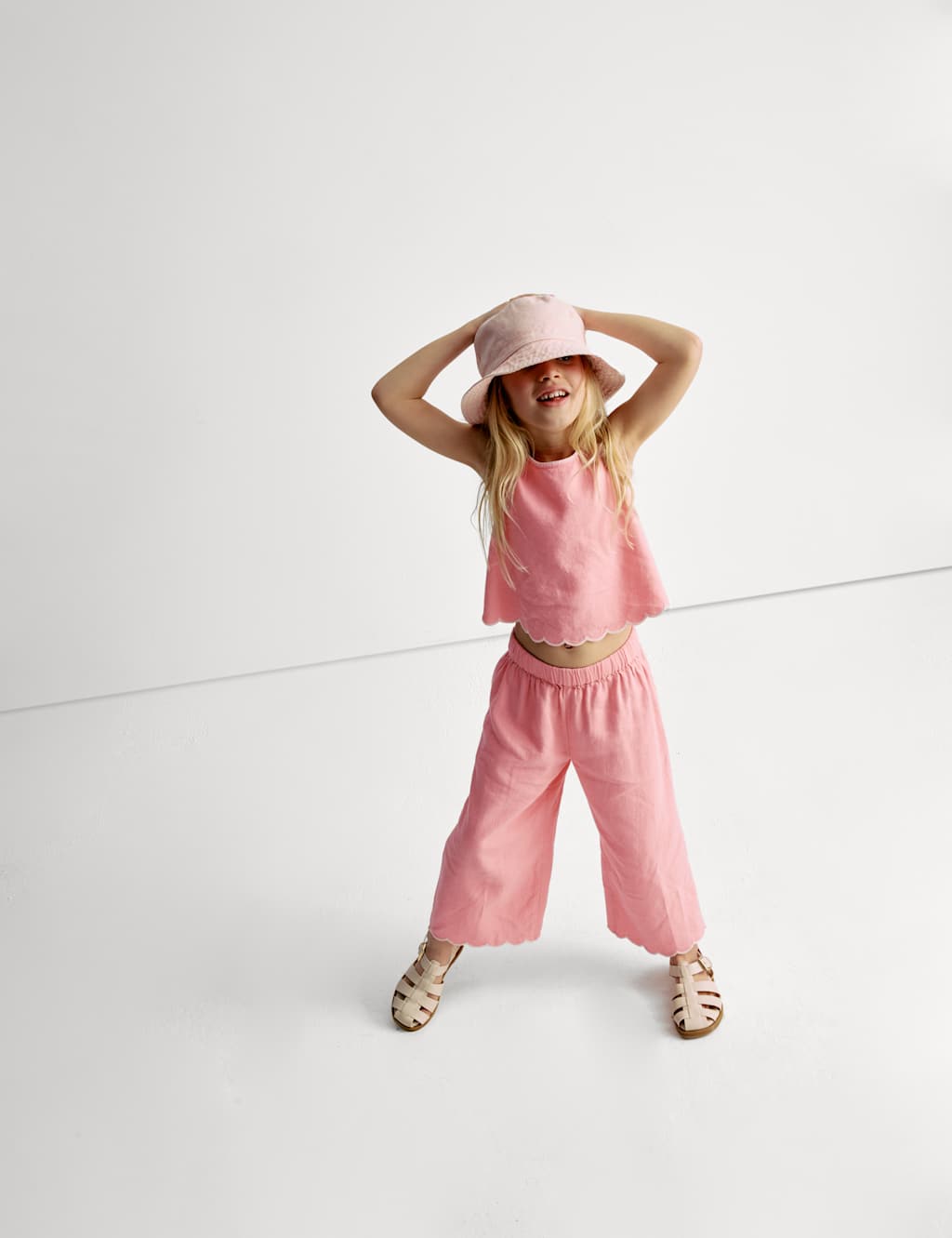 2pc Linen Cotton Crinkle Top and Trousers (2-16 Yrs) 7 of 8