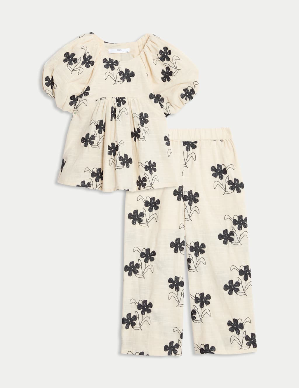 Pure Cotton Floral Woven Outfit (2-8 Yrs) 1 of 1