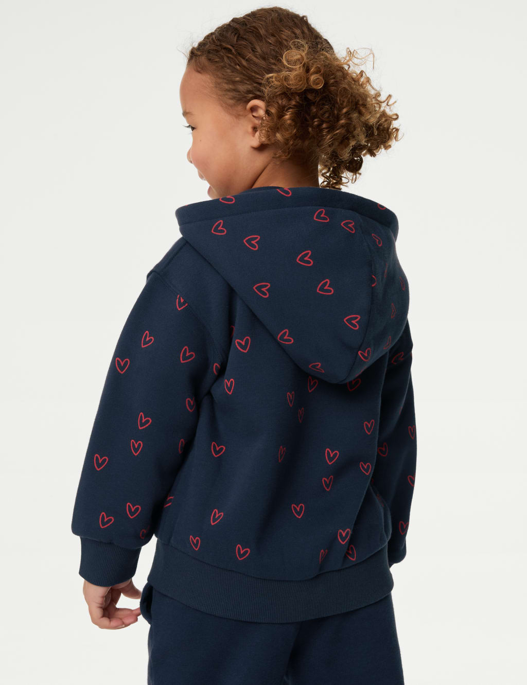 Cotton Rich Heart Print Hoodie (2-8 Yrs) 4 of 5