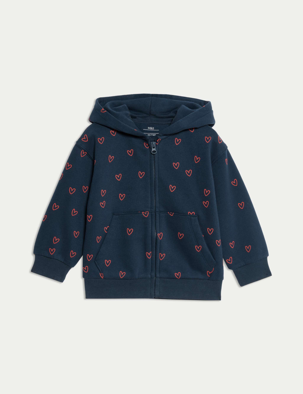 Cotton Rich Heart Print Hoodie (2-8 Yrs) 2 of 5