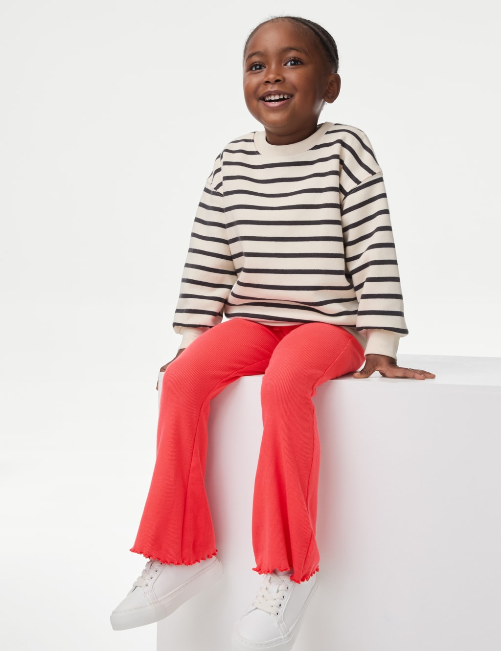 Cotton Rich Ribbed Flared Leggings 2 8 Yrs