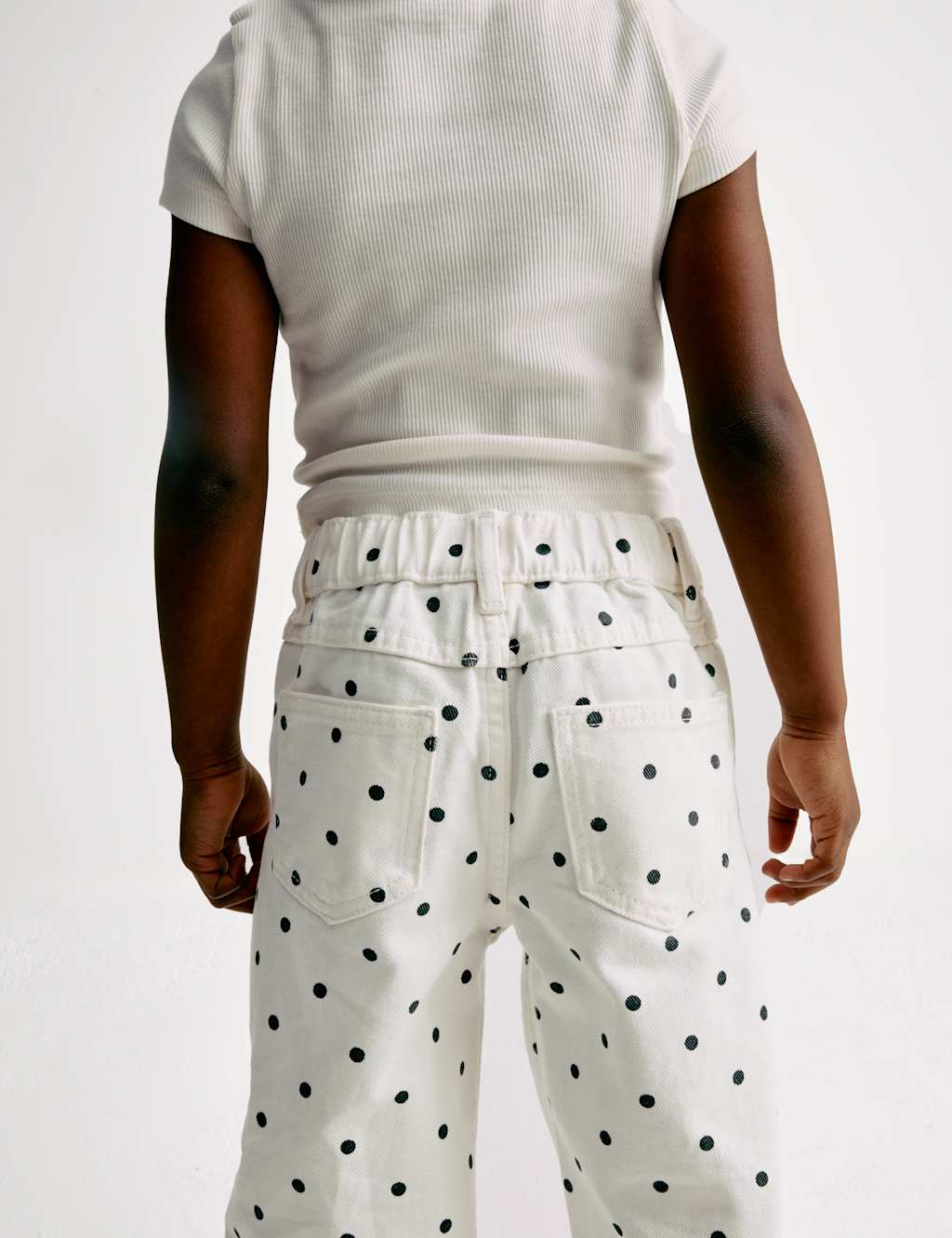 Polka Dot Wide Leg Denim Jeans (2-8 Yrs) 5 of 8