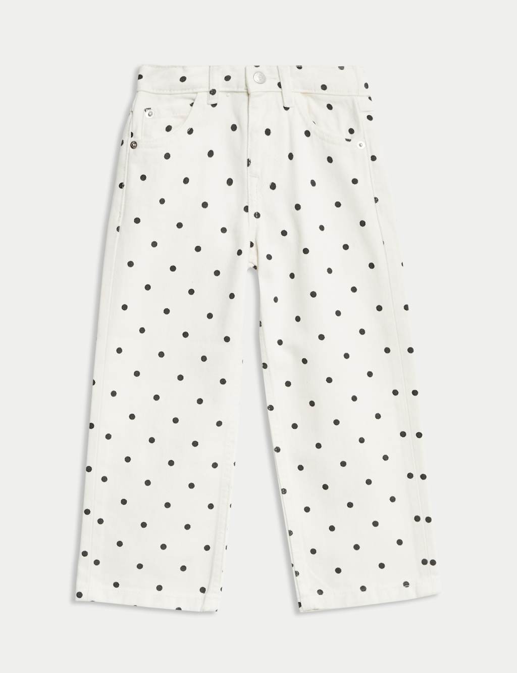 Polka Dot Wide Leg Denim Jeans (2-8 Yrs) 2 of 8