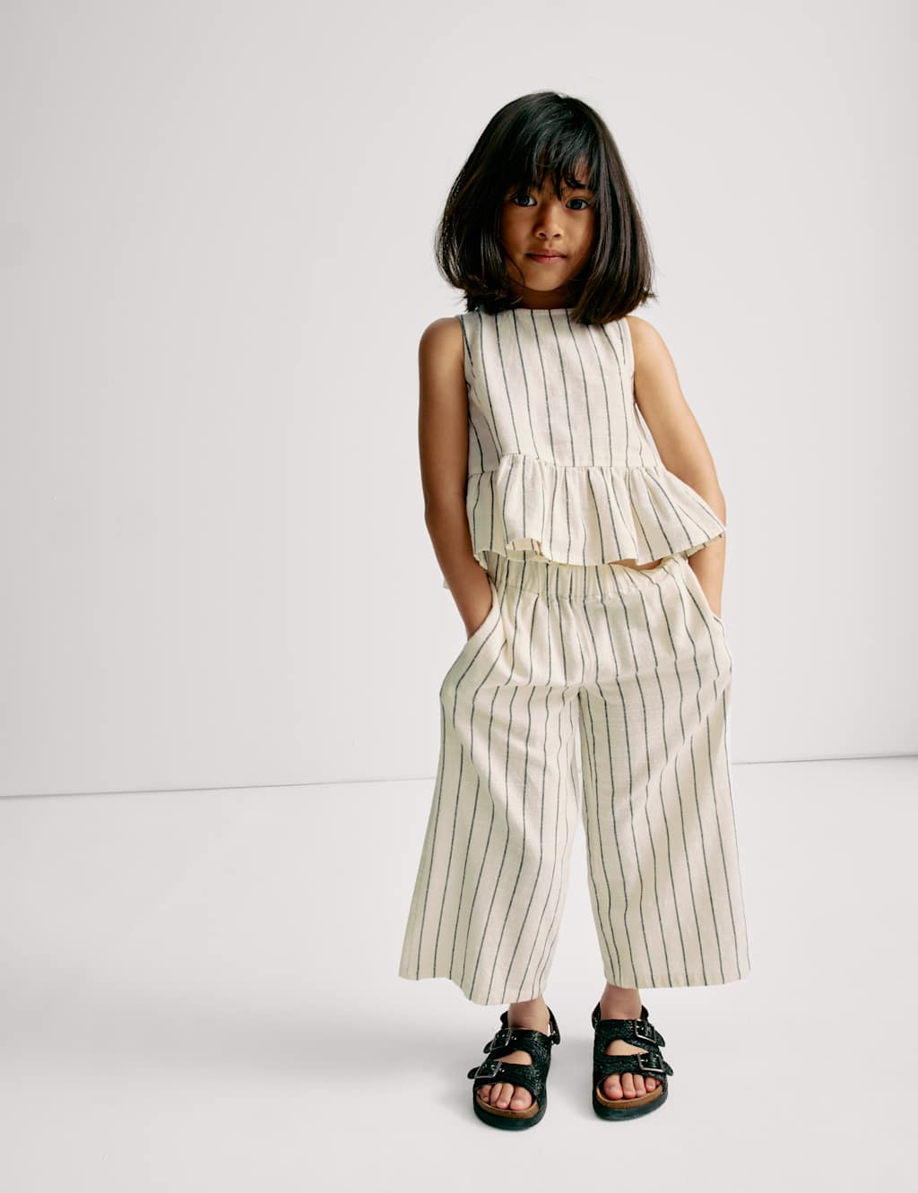 Pure Cotton Striped Top & Bottom Outfit (2-16 Yrs) 3 of 7