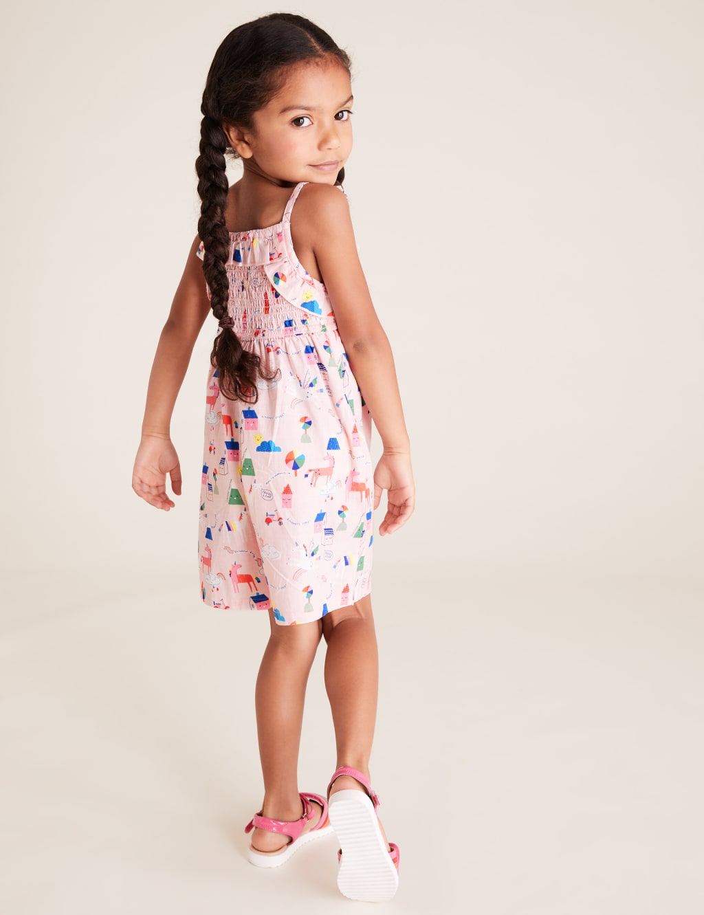 Pure Cotton Unicorn Print Playsuit (2-7 Yrs) 4 of 4