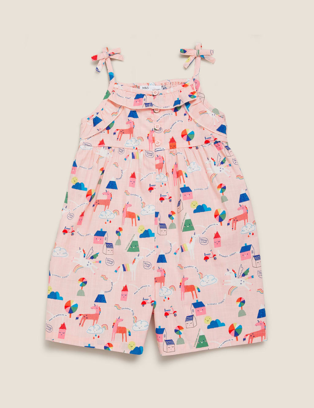 Pure Cotton Unicorn Print Playsuit (2-7 Yrs) 2 of 4