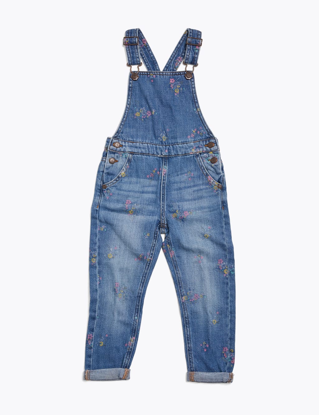 Denim Floral Print Dungarees (2-7 Yrs) 2 of 4