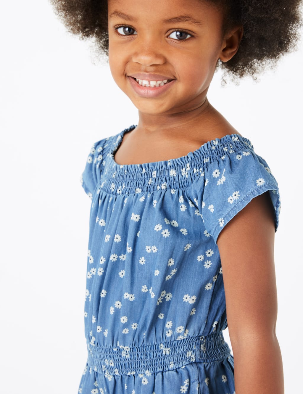 Chambray Daisy Print Jumpsuit (2-7 Yrs) 3 of 4