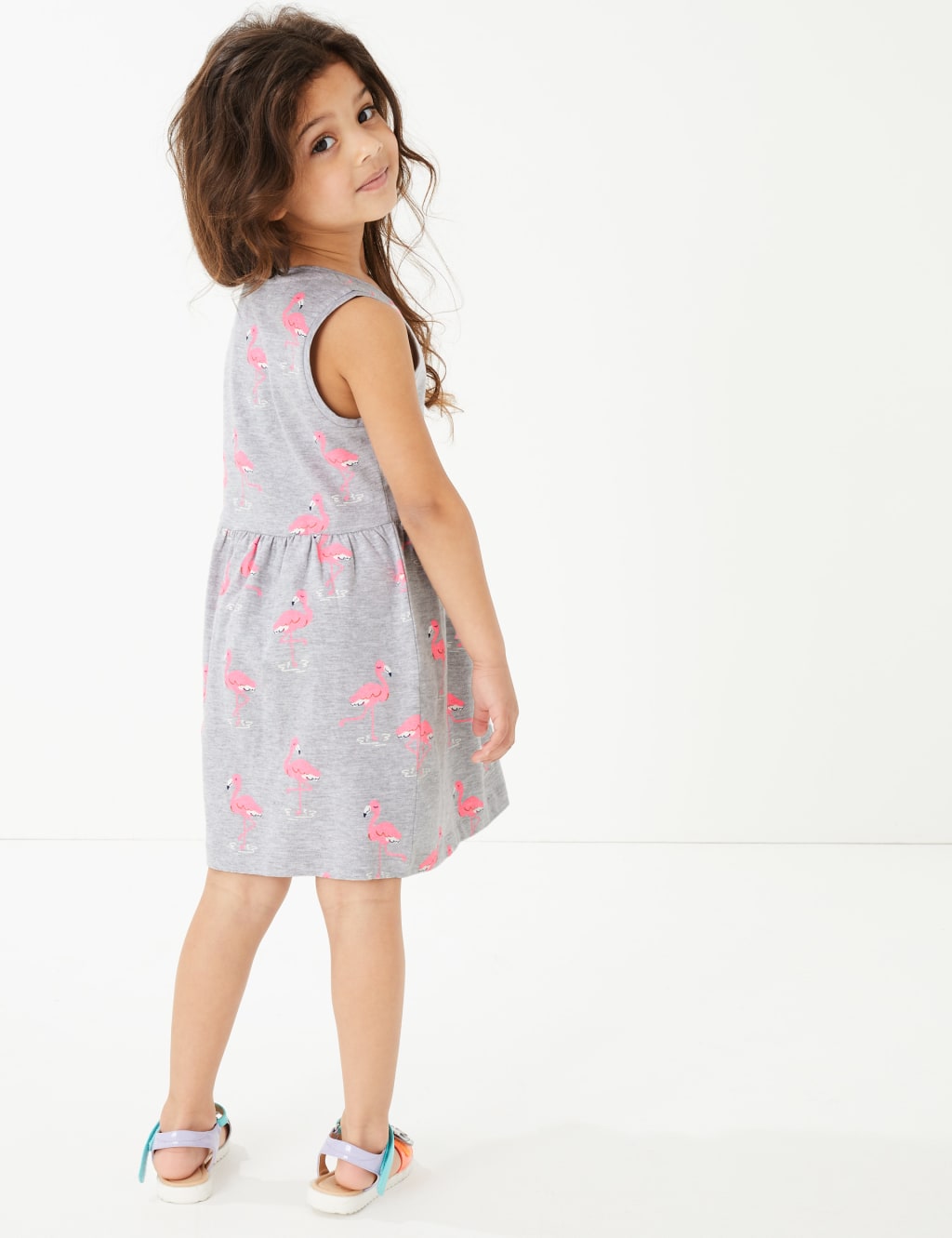 Cotton Flamingo Print Dress (2-7 Yrs) 4 of 4