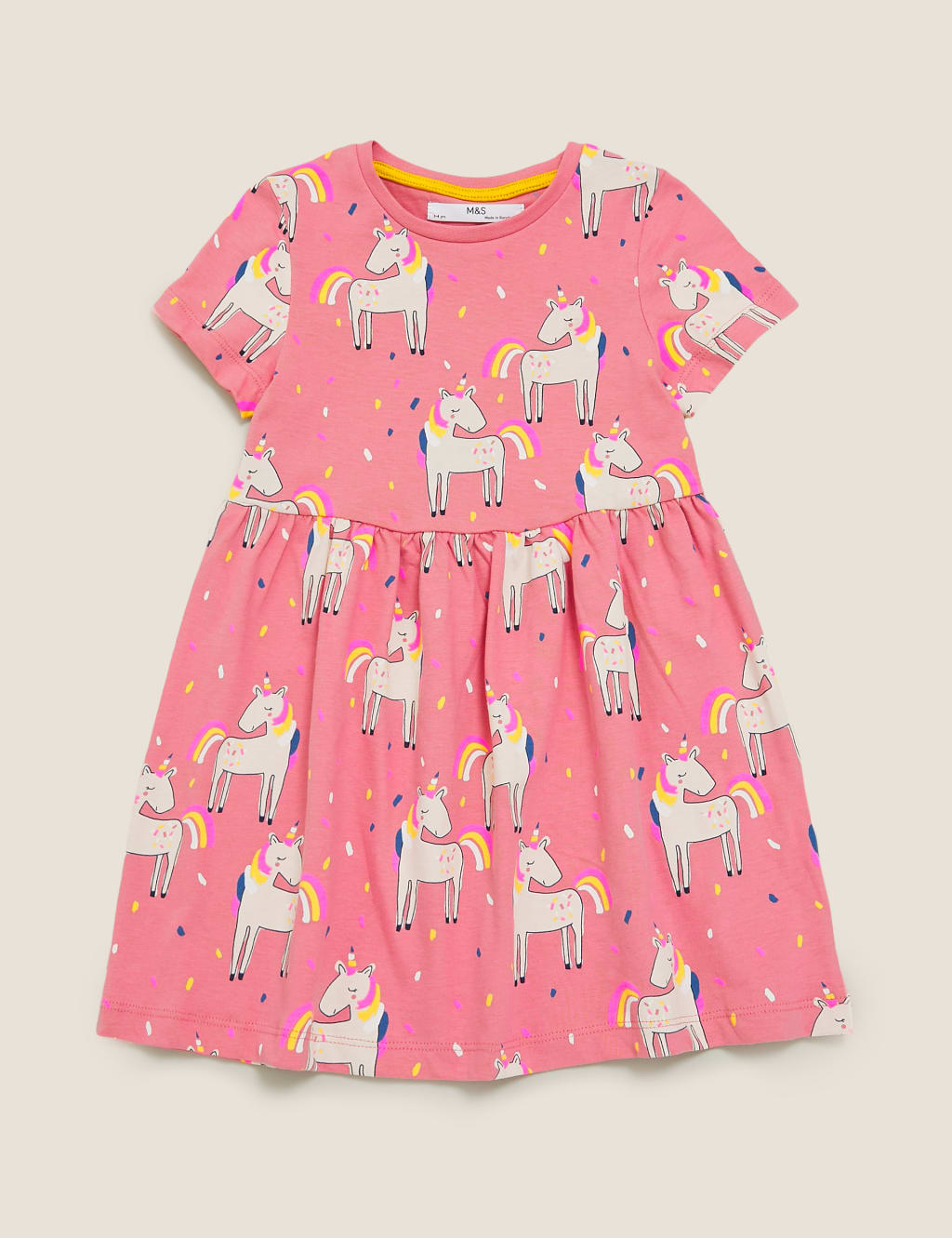 Pure Cotton Unicorn Print Dress (2-7 Yrs) 2 of 4