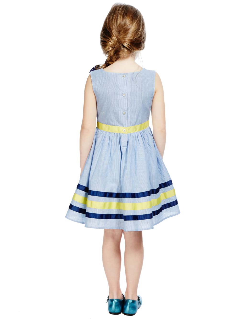 Pure Cotton Striped Prom Dress (1-7 Years) 3 of 3