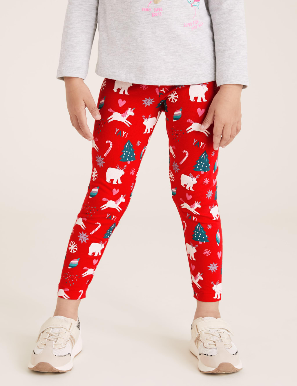 Girls xmas leggings on sale