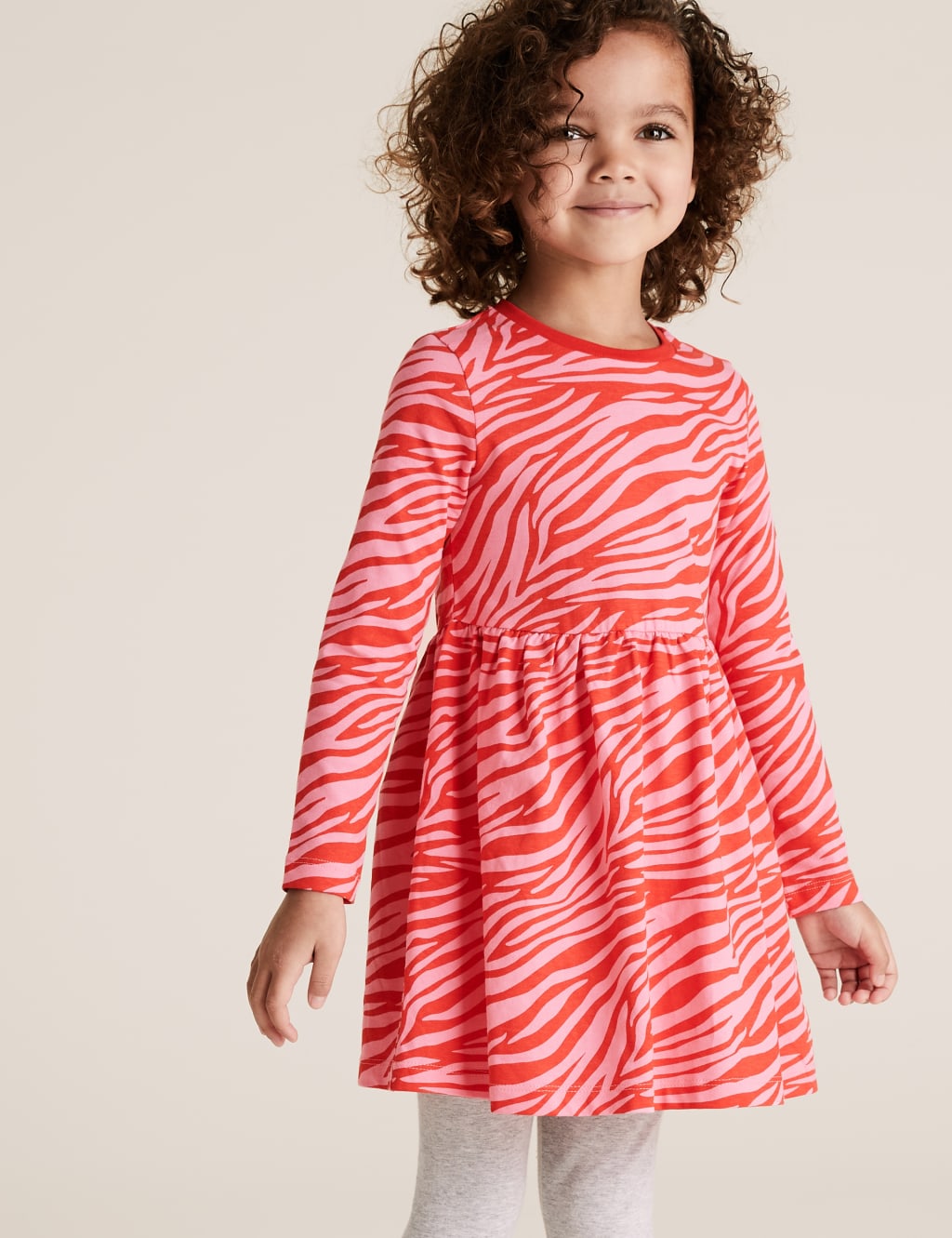Pure Cotton Zebra Print Dress 2 7 Yrs M S