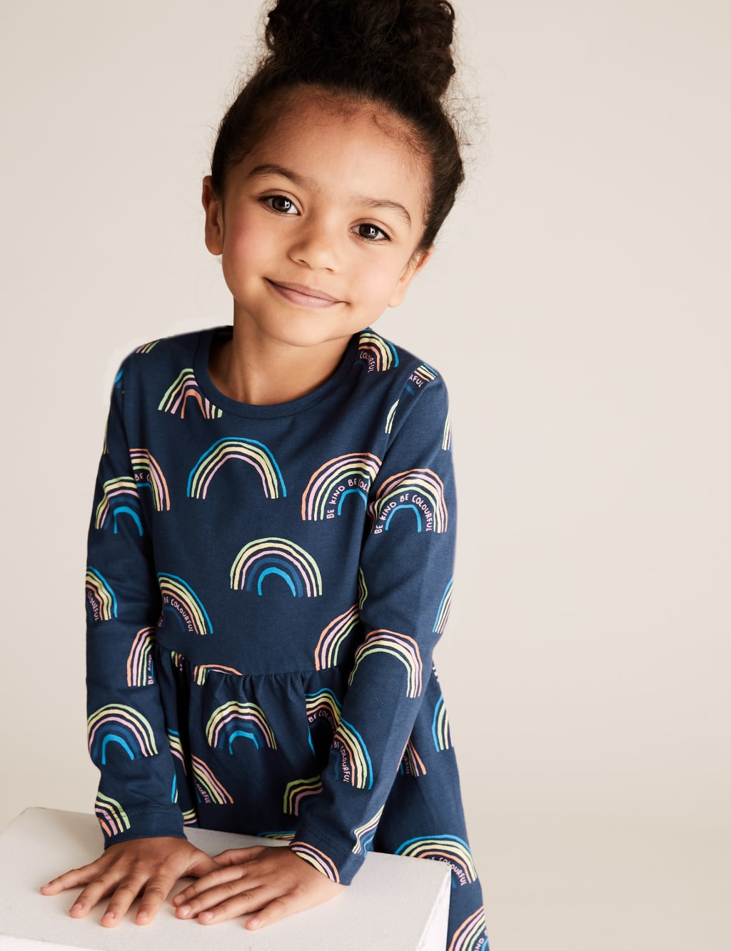 Pure Cotton Rainbow Print Dress M S