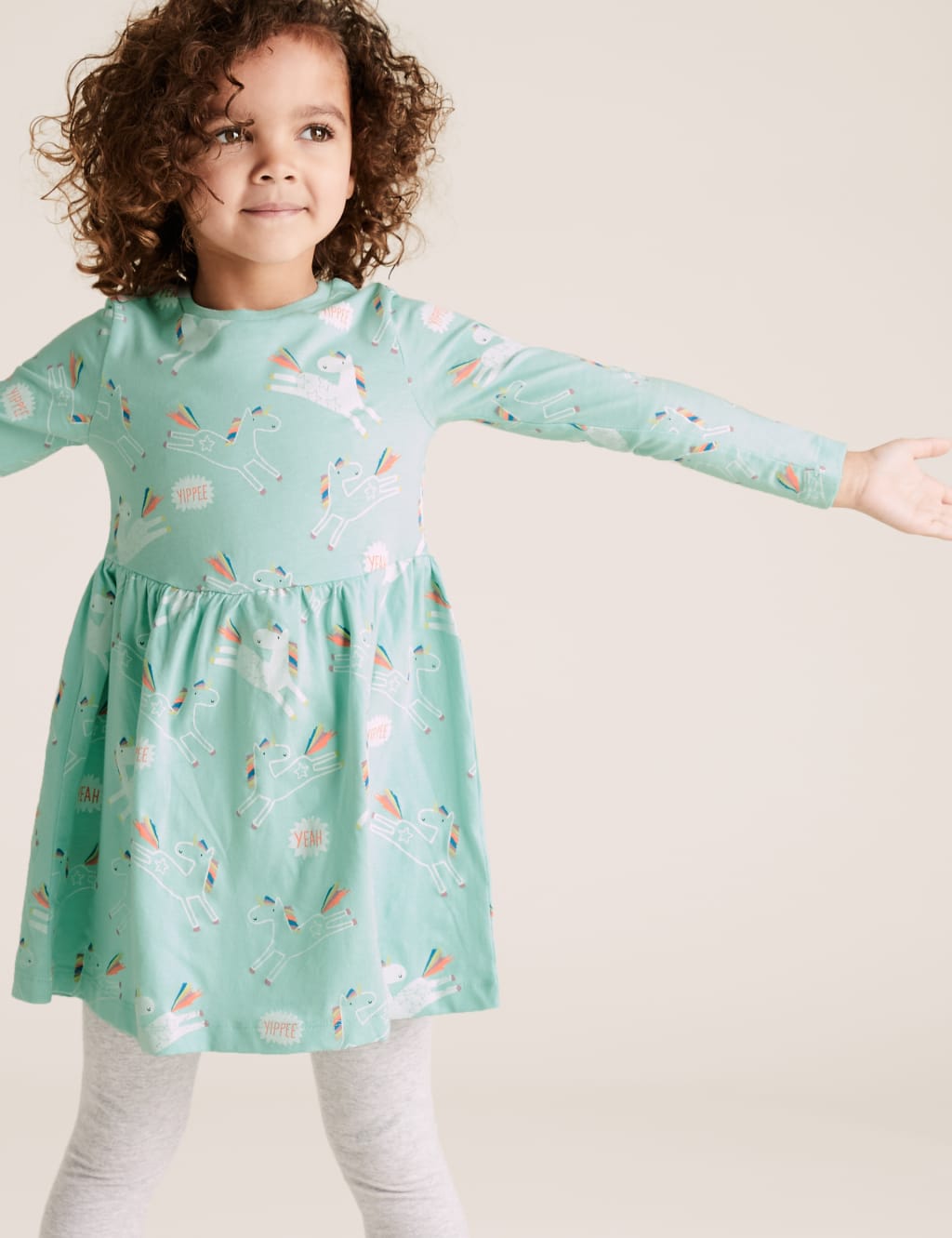 Pure Cotton Unicorn Print Dress (2-7 Yrs) 3 of 4