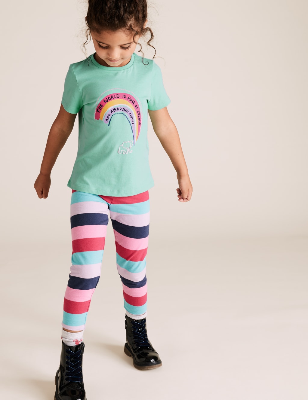 Cotton Rainbow Print T-Shirt (2-7 Yrs) 1 of 4