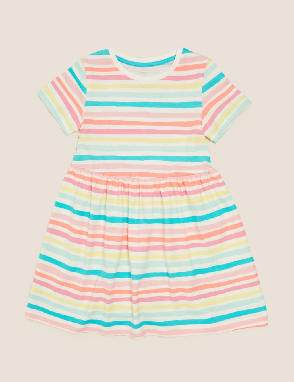 Pure Cotton Striped Dress 2 7 Yrs M S
