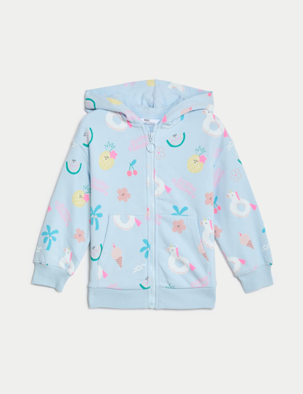 Cotton Rich Printed Zip Hoodie (2–8 Yrs) 2 of 5