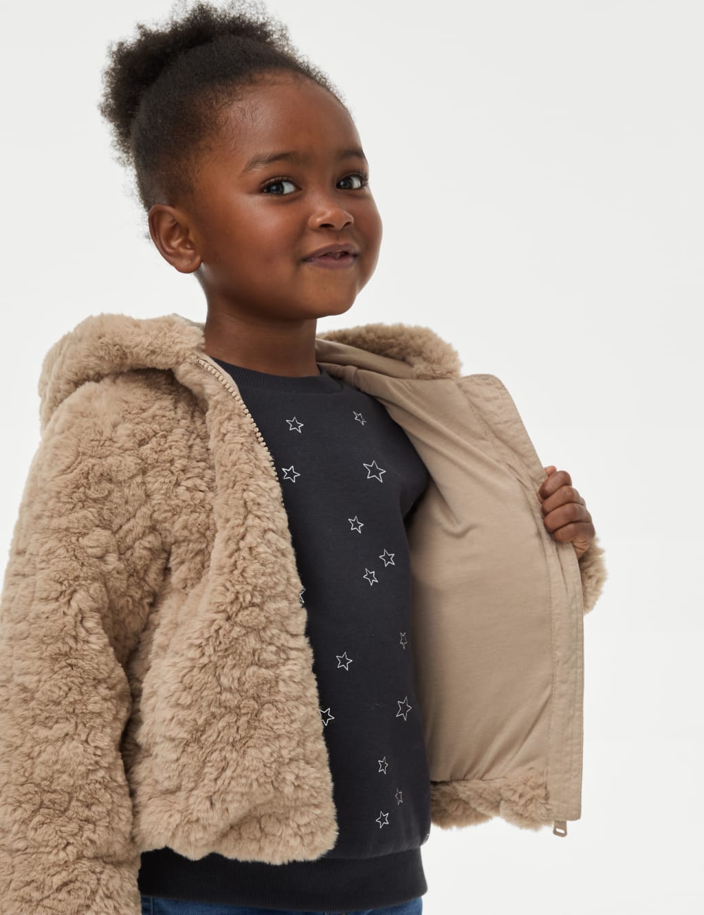 Hooded fuzzy jacket shop