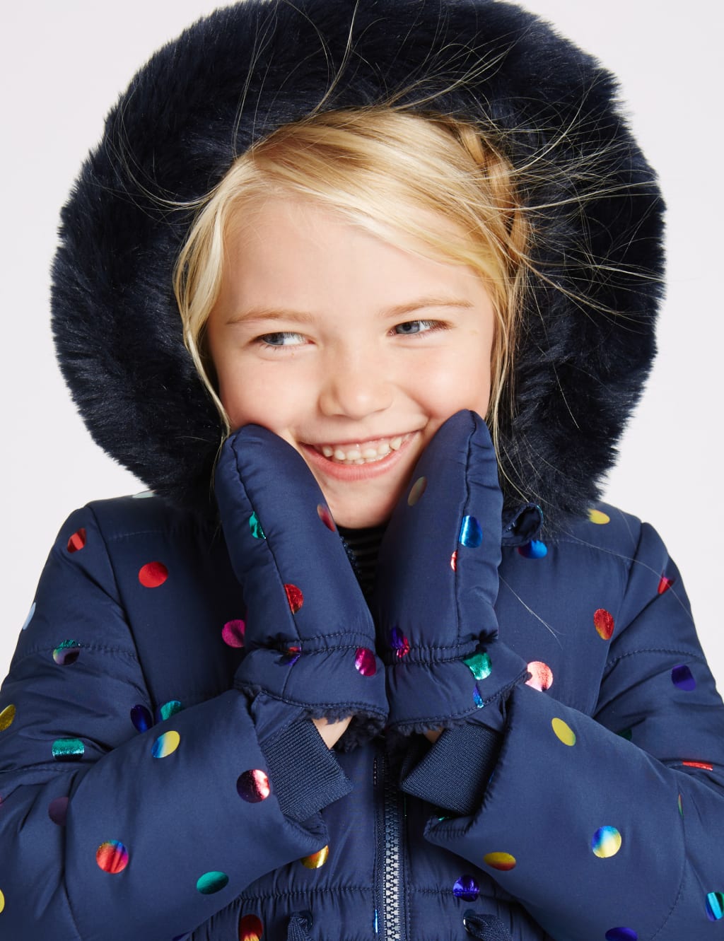 All Over Print Faux Fur Coat 3 Months 7 Years M S