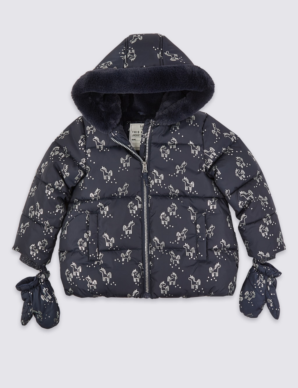 Unicorn Padded Coat 3 Months 7 Years M S