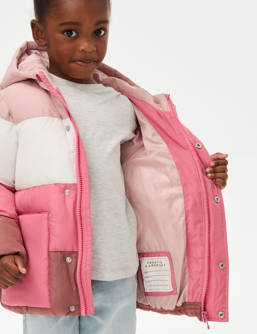Colour Block Padded Coat 2 8 Yrs M S Collection M S